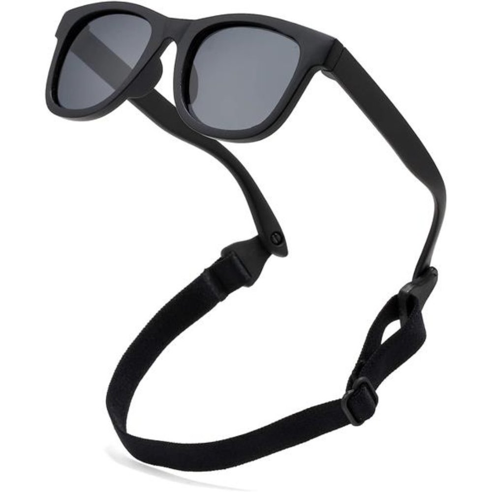 Bendable Polarized Baby Sunglasses w Strap for Infant Boys Girls Age 0-12 Months